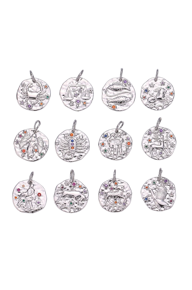 Colorful CZ Zodiac Coin Charm
