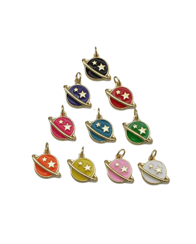 Colorful Enamel Star Planet Charm