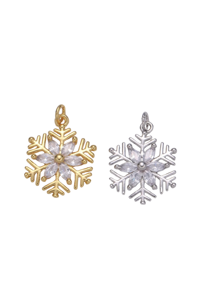 CZ Snowflake Charm