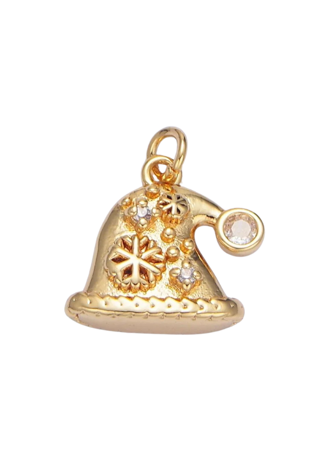 CZ Snowflake Hat Charm