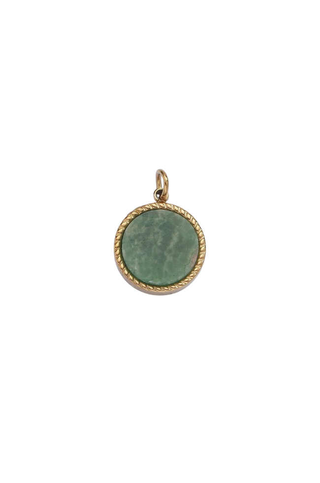 Braided Round Natural Gemstone Charm