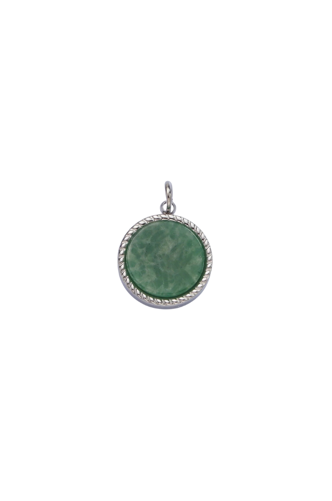 Braided Round Natural Gemstone Charm