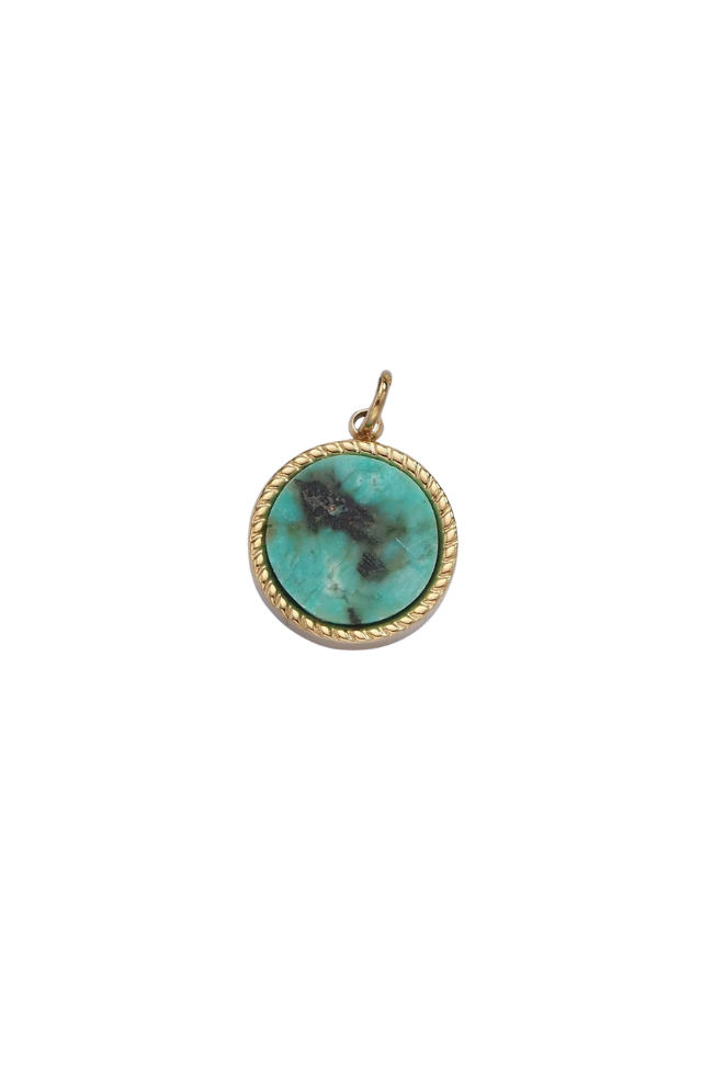 Braided Round Natural Gemstone Charm
