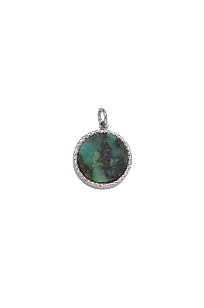 Braided Round Natural Gemstone Charm