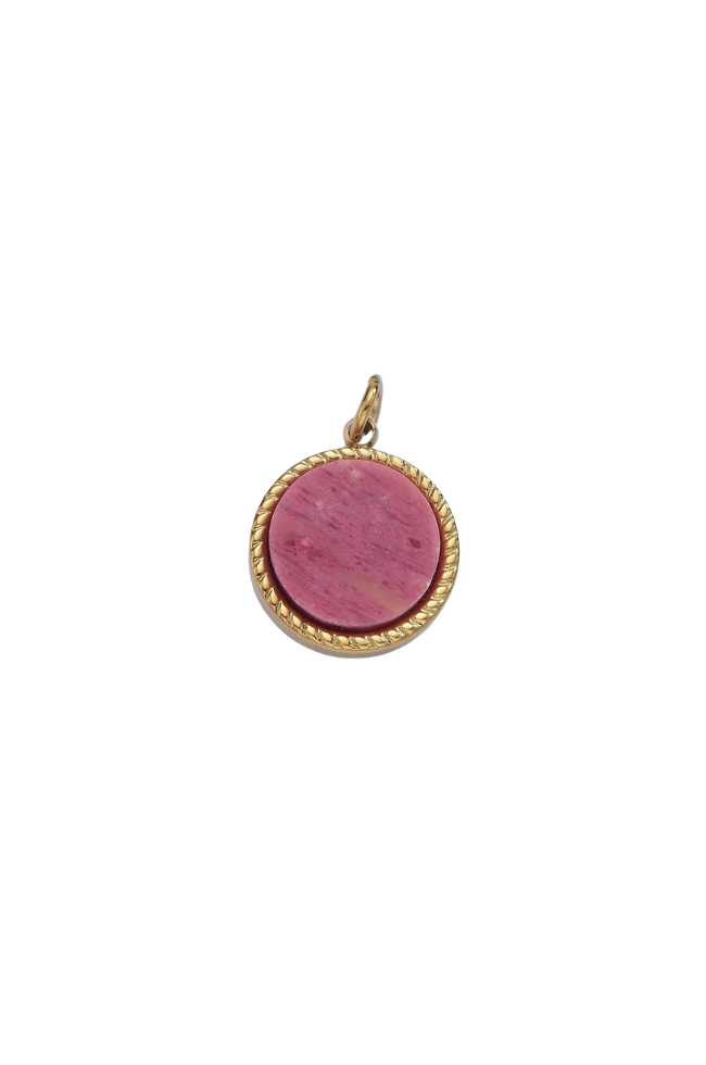 Braided Round Natural Gemstone Charm