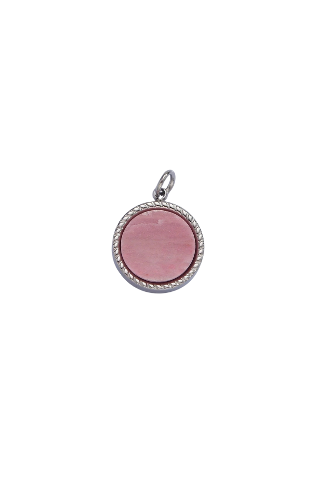 Braided Round Natural Gemstone Charm