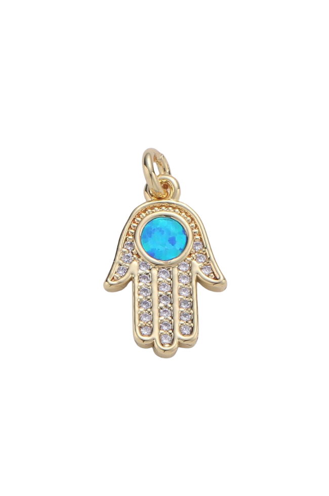 Blue Opal Hamsa Charm