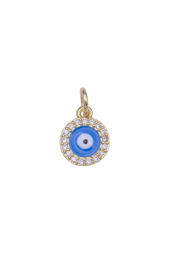Blue CZ Evil Eye Charm