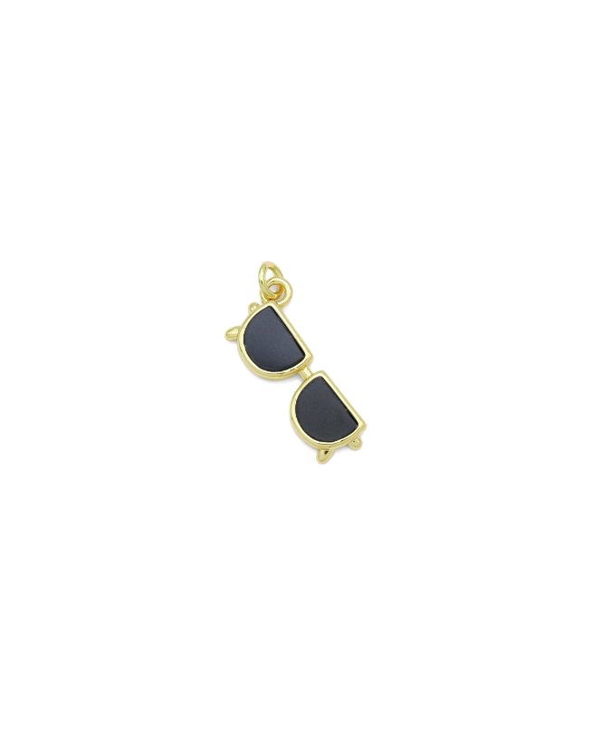 Black Enamel Gold Sunglasses Charm