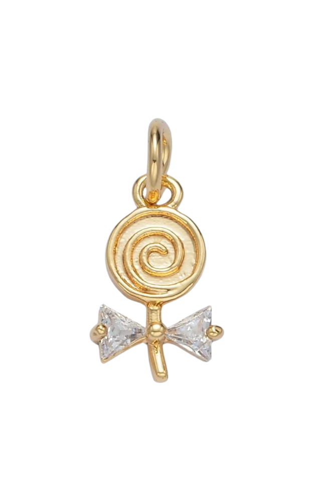 CZ Mini Swirl Lollipop Charm