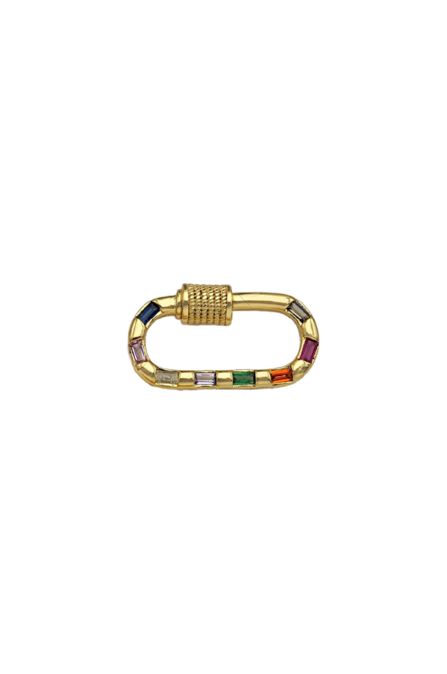 Colorful Gold Baguette Carabiner