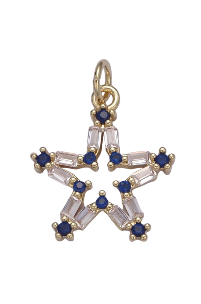 CZ Star Outline Charm