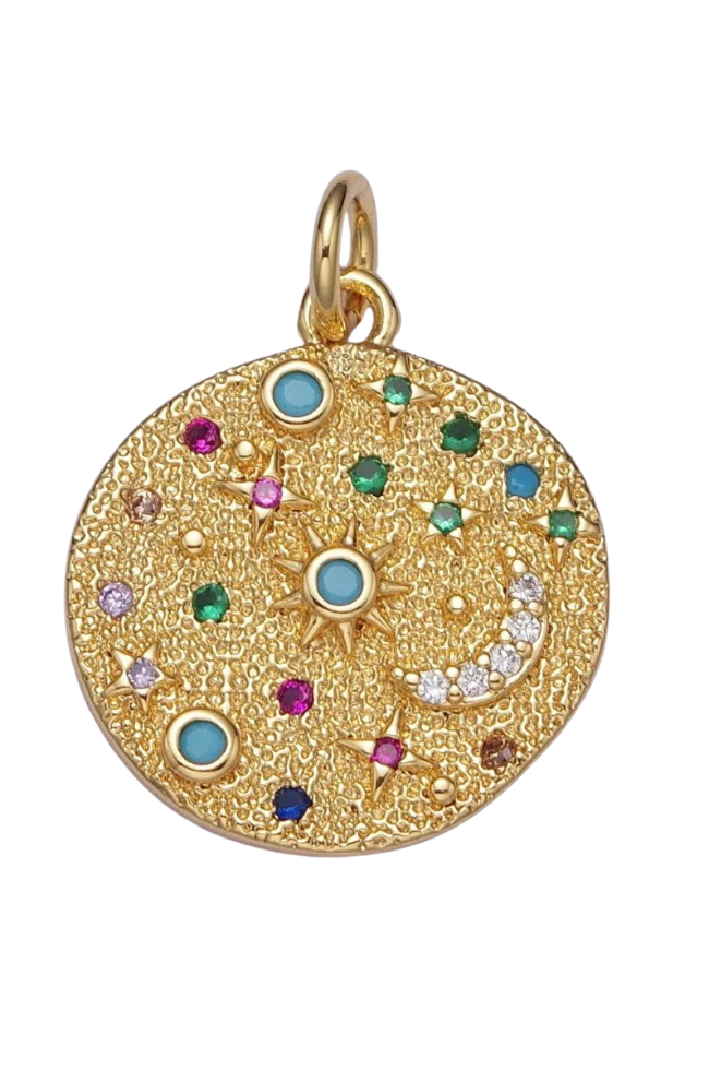 CZ Celestial Coin Charm