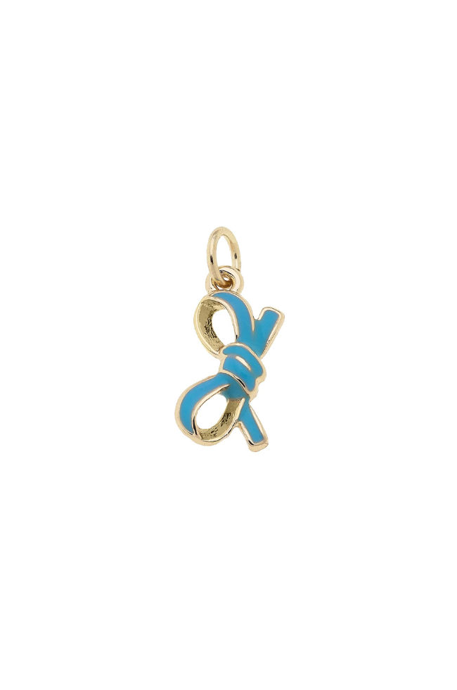 Blue Enamel Bow Charm