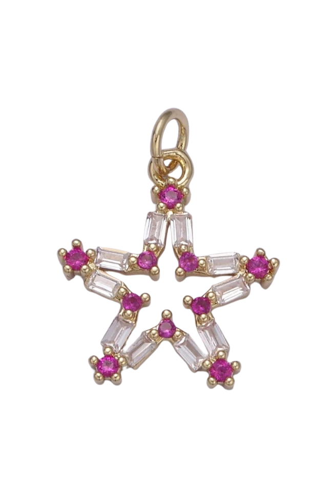 CZ Star Outline Charm