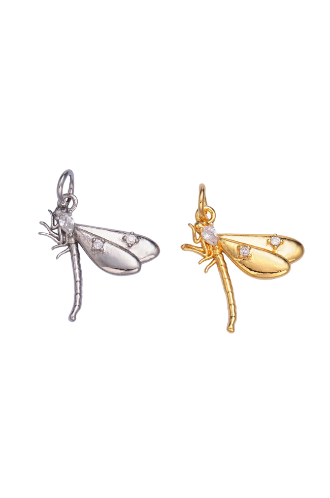 CZ Dragonfly Charm