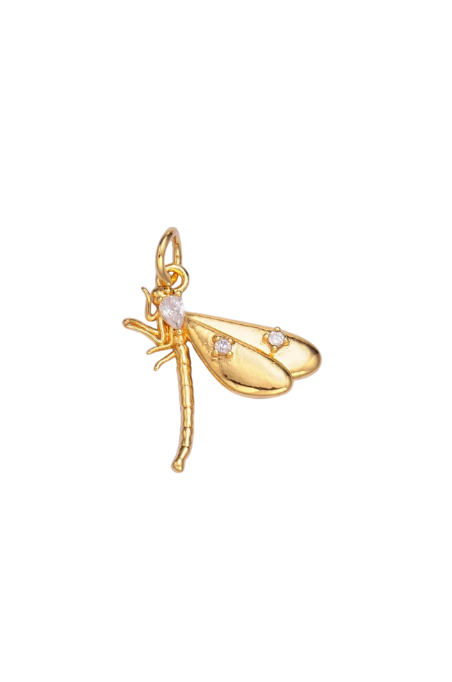 CZ Dragonfly Charm