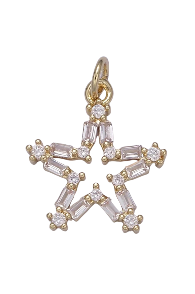 CZ Star Outline Charm