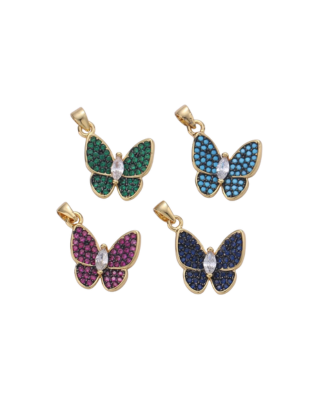 Colorful Pave Butterfly Charm