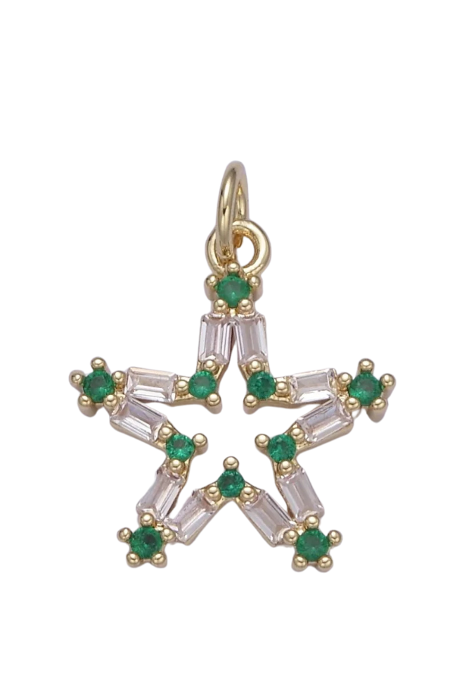 CZ Star Outline Charm