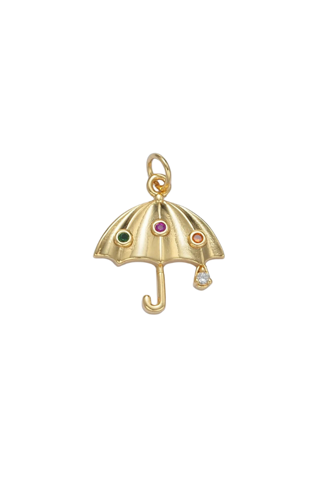 Colorful Gemstone Umbrella Charm