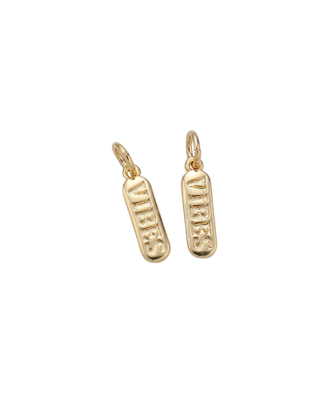 "Gold Bar ""Vibes"" Charm"