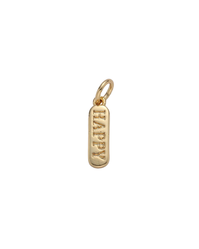 "Gold Bar ""Happy"" Charm"
