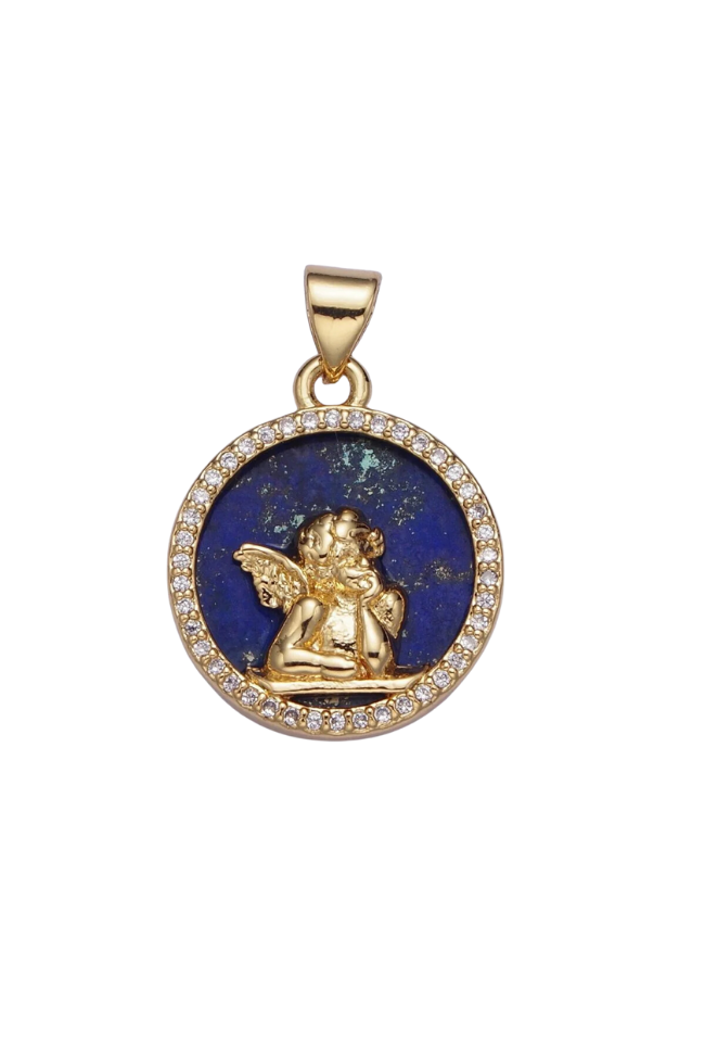 CZ Blue Lapiz Angel Charm
