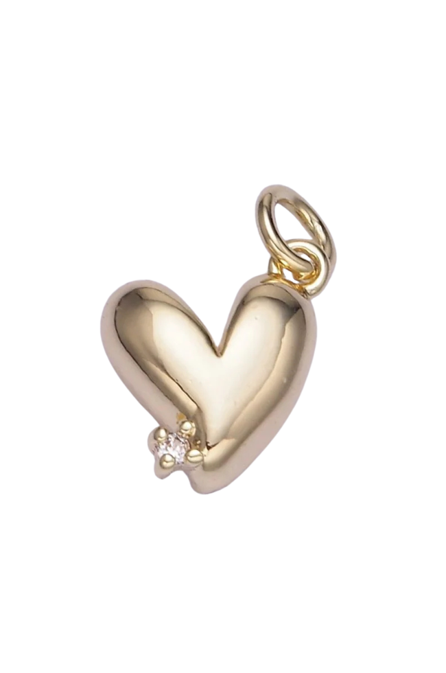Bubble Gem Heart Charm