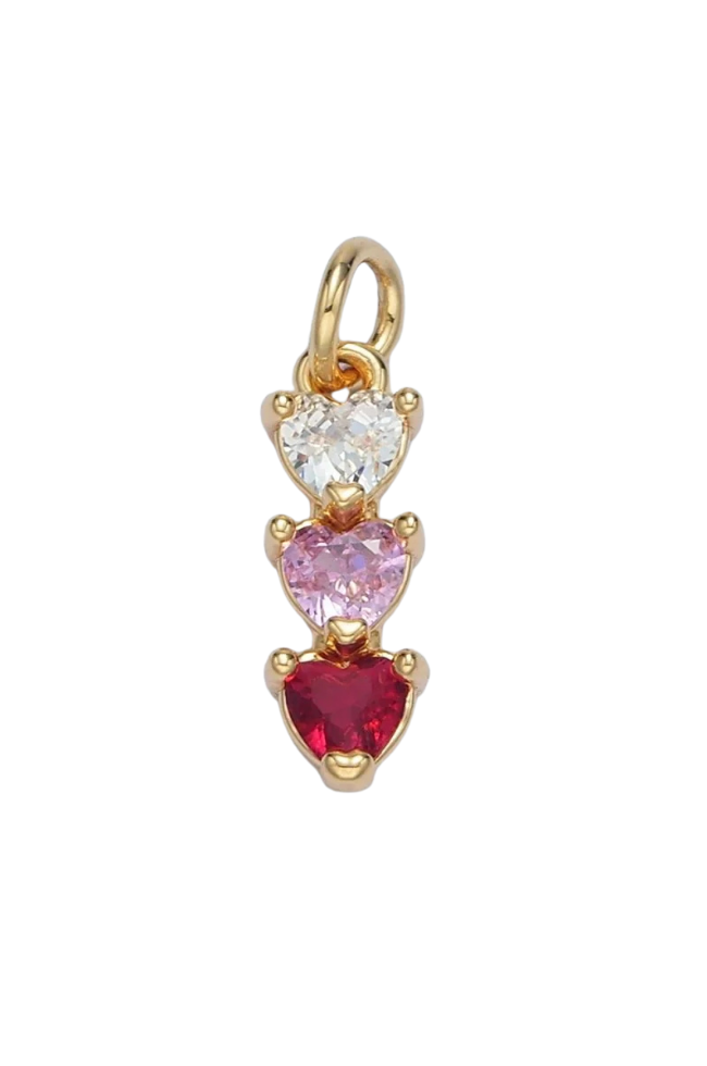 CZ Heart Drop Charm
