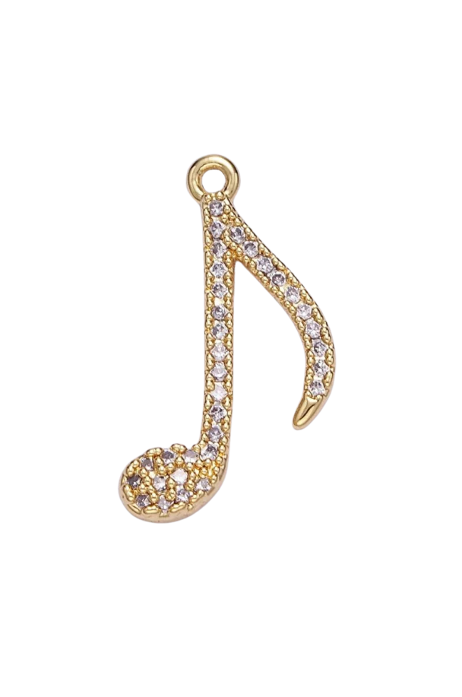 CZ Musical Note Charm