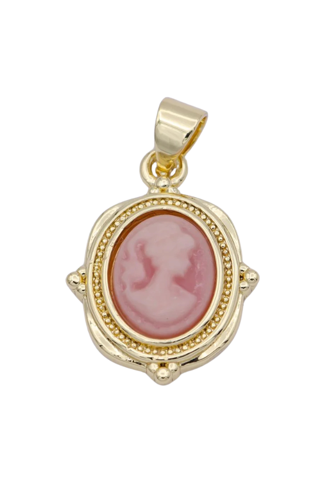 Dainty Pink Cameo Charm